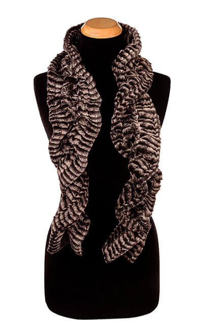 Scrunchy Scarf Luxury Faux Fur in 8mm Sepia by Pandemonium Millinery