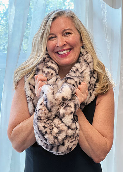 Snow Leopard Shug Wrap from Royal opulence Collection Made in Seattle