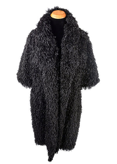 Shrug Wrap Black Swan Faux Feather Fur Handmade by Pandemonium Seattle