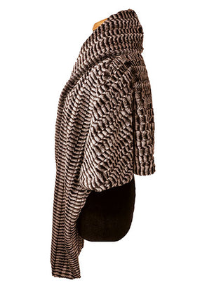 Shrug Wrap Luxury Faux Fur in 8mm in Sepia Handmade by Pandemonium Seattle