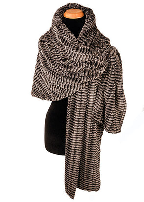 Shrug Wrap Luxury Faux Fur in 8mm in Sepia Handmade by Pandemonium Seattle