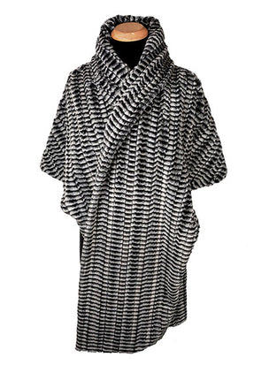 Shrug Wrap Luxury Faux Fur in 8mm in Black/White Handmade by Pandemonium Seattle