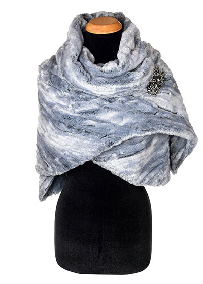 Shrug Wrap Plush Glacier Bay Faux Fur Handmade in Seattle
