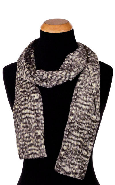Classic Scarf - Cobblestone in Brown/Cream Faux Fur (Only Standard Size Left!)
