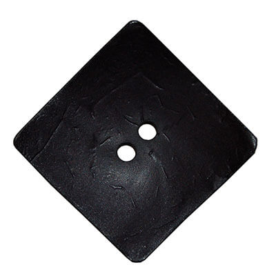 Square Button in Black Polyamide | Pandemonium Millinery