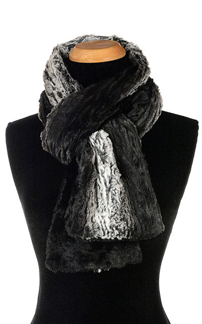 Classic Scarf - Two-Tone, Luxury Faux Fur in Smouldering Sequoia