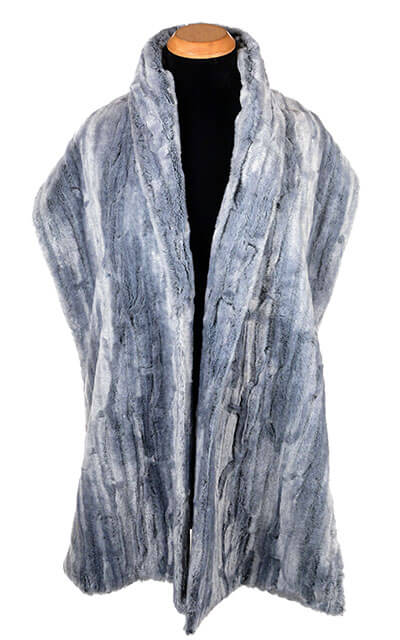 Stole in Luxury Faux Fur in Glacier Bay  by Pandemonium Millinery