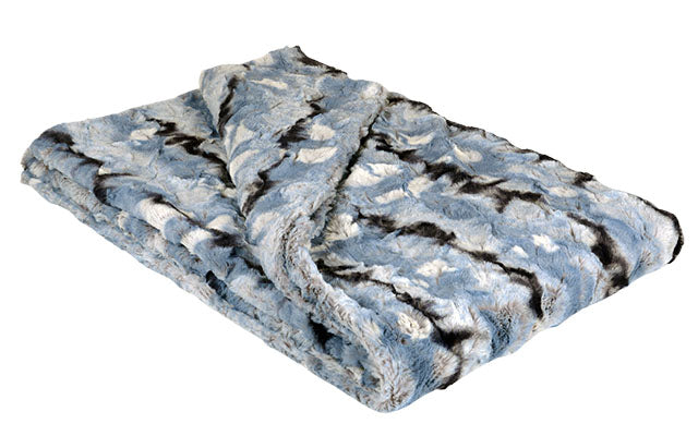Throw Blanket | Rainier Sky Luxury Faux Fur | Handmade in WA, USA by Pandemonium Seattle