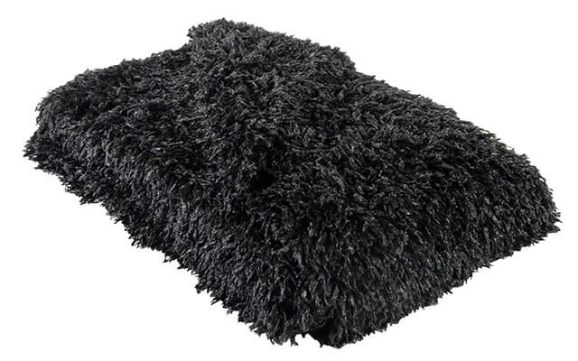 Throw Luxury Faux Fur in Black Swan Faux Feather by Pandemonium 