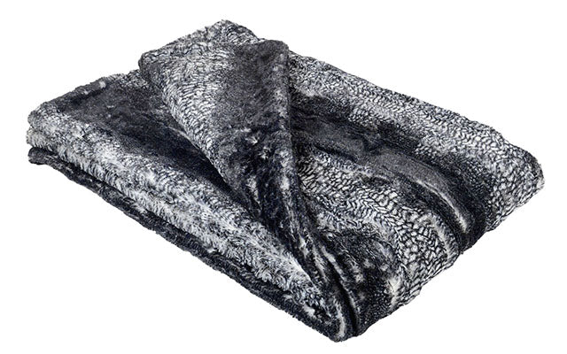 Pet / Dog Blanket - Luxury Faux Fur in Black Mamba