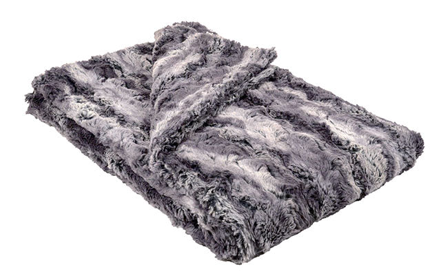Blanket in Muddy Waters; Black Brown and Gray | Luxury Faux Fur Throws | Handmade by Pandemonium Millinery