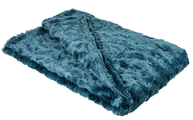Peacock Pond | Luxury Faux Fur Dog Blanket | Pandemonium Millinery