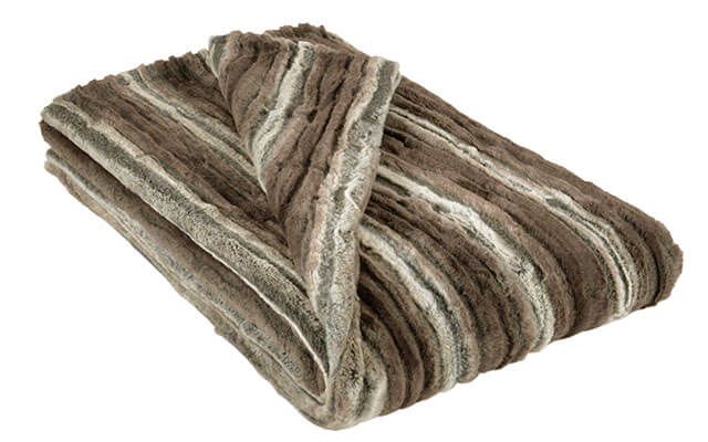 Throw in Plush Faux Fur in Willows Grove  handmade in Seattle WA USA