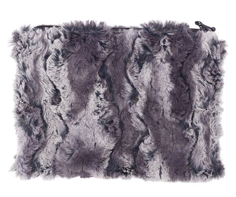 Toiletry Pouch in Muddy Waters Faux Fur Handmade in Seattle WA USA by Pandemonium Millinery