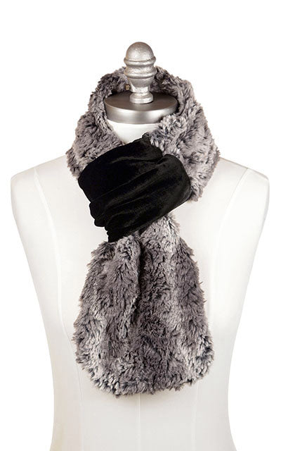 Velvet Pull-Thru Luxury Faux Fur in Seattle Sky  fur in charcoal gray| Handmade in Seattle WA | Pandemonium Millinery