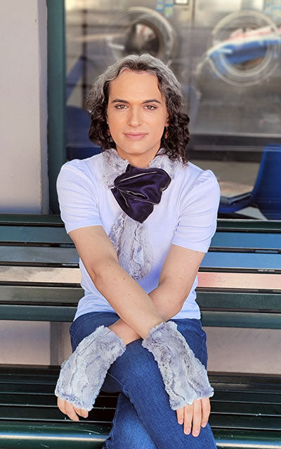 Fingerless Gloves in Winter River Product Photo