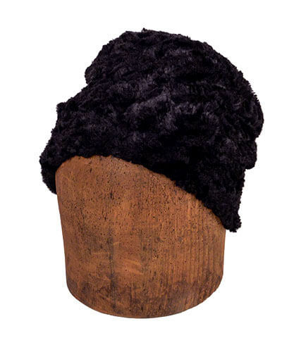 Men's Cuffed Pillbox | Cuddly Faux Fur in Black | handmade Seattle, WA USA by Pandemonium Millinery