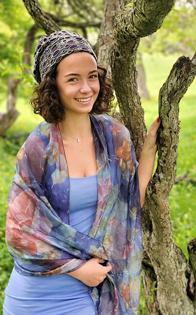 Women's Coastal Garden Wrap in Sea Lavender with Rowdie Hat | Handmade in Seattle WA | Pandemonium Millinery