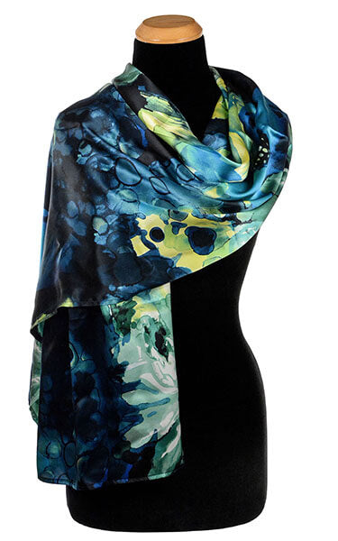 Women's Wrap in Calypso Fiesta Silk | Handmade in Seattle WA | Pandemonium Millinery