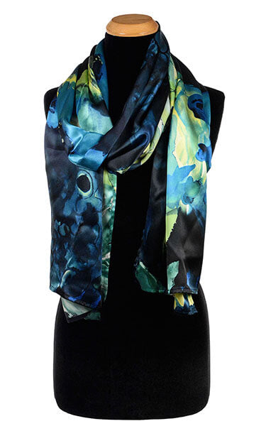 Women's Wrap Scarf in Calypso Fiesta Silk | Handmade in Seattle WA | Pandemonium Millinery